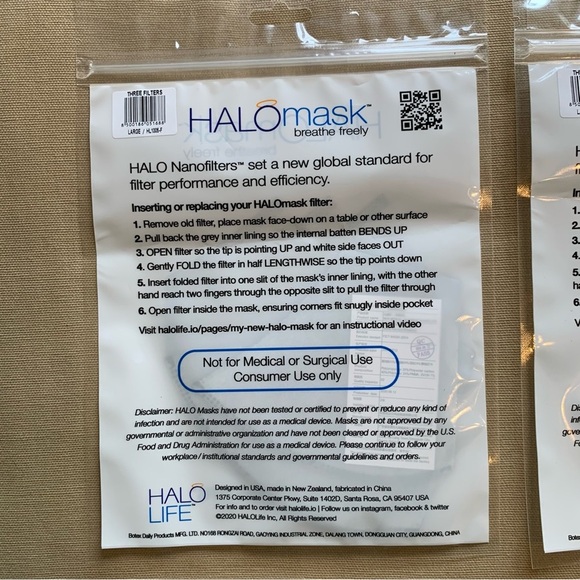 NEW Replacement HaloMask NanoFilter - Size Large - SEALED - Lot of 6 Filters - Picture 3 of 6